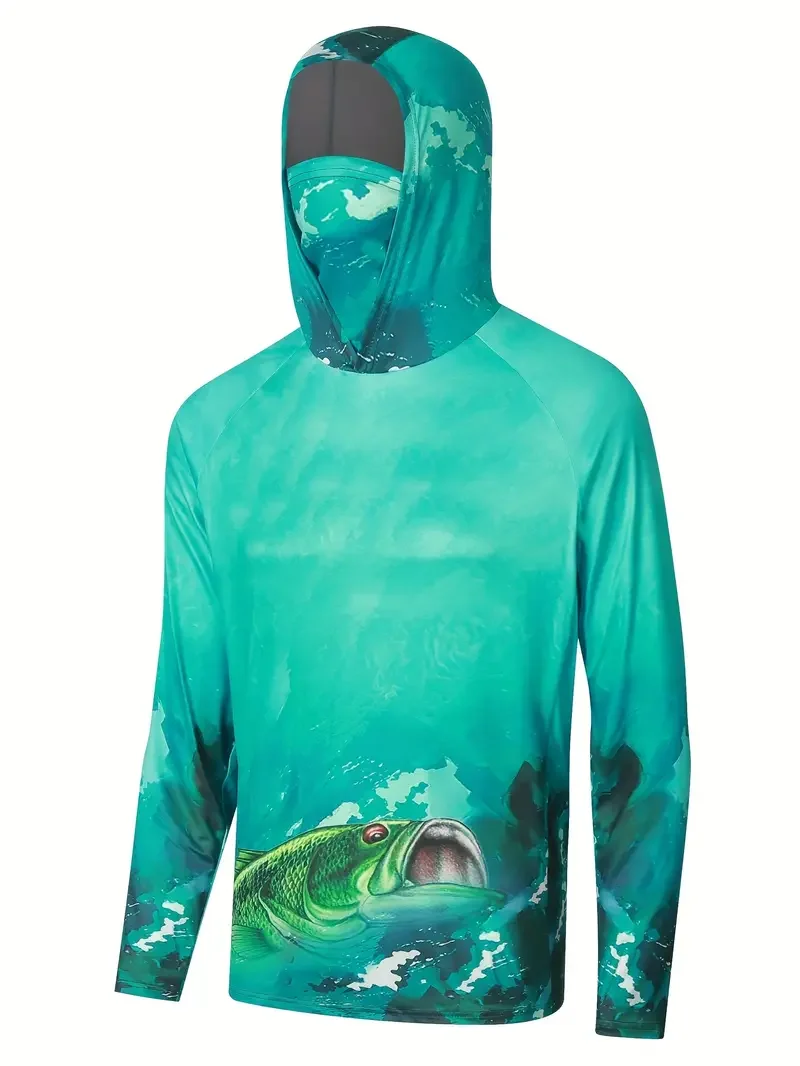 Camisa de pesca com capuz para - Fishing Mask Sun Protection avaliação e preço