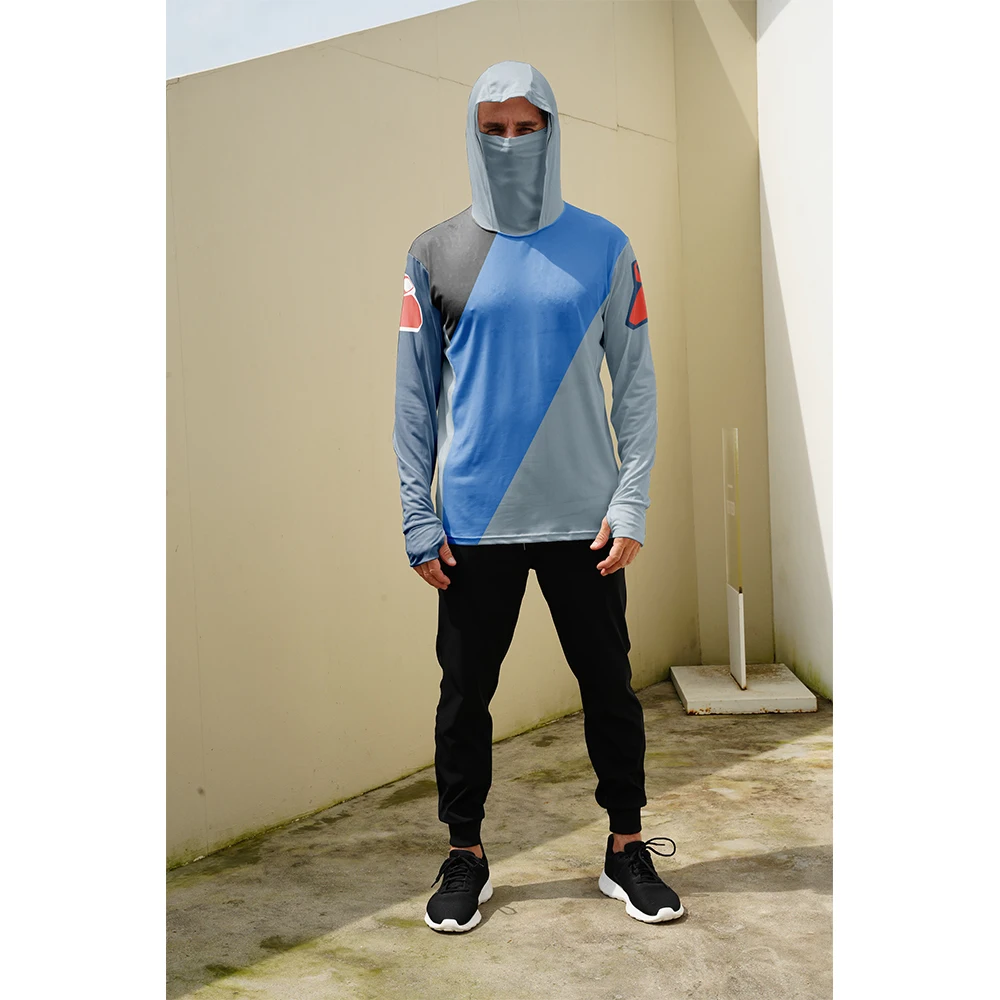 Camisa de pesca de manga compr - Fishing Mask Sun Protection avaliação e preço