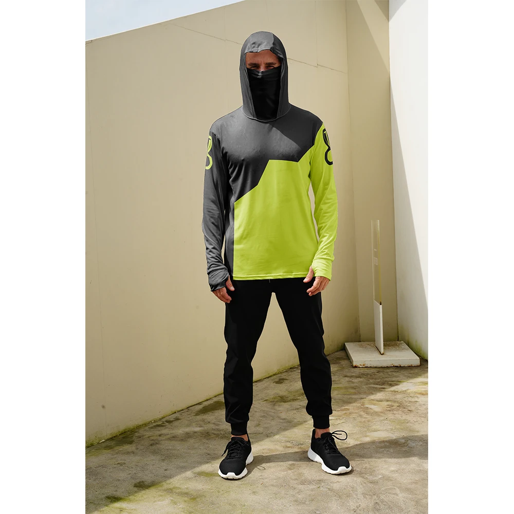 Camisa de pesca de manga compr - Fishing Mask Sun Protection avaliação e preço